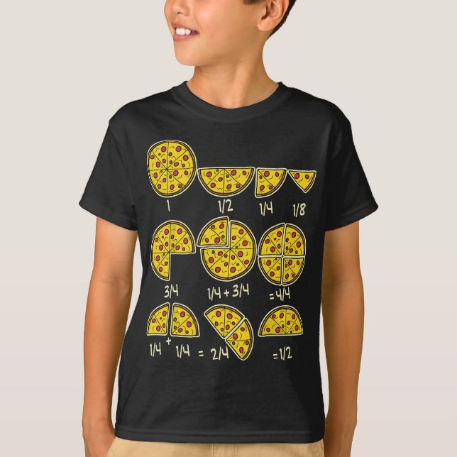 T-shirt Pizza Salami Fractions mathématiques rapides Fract (Devant)