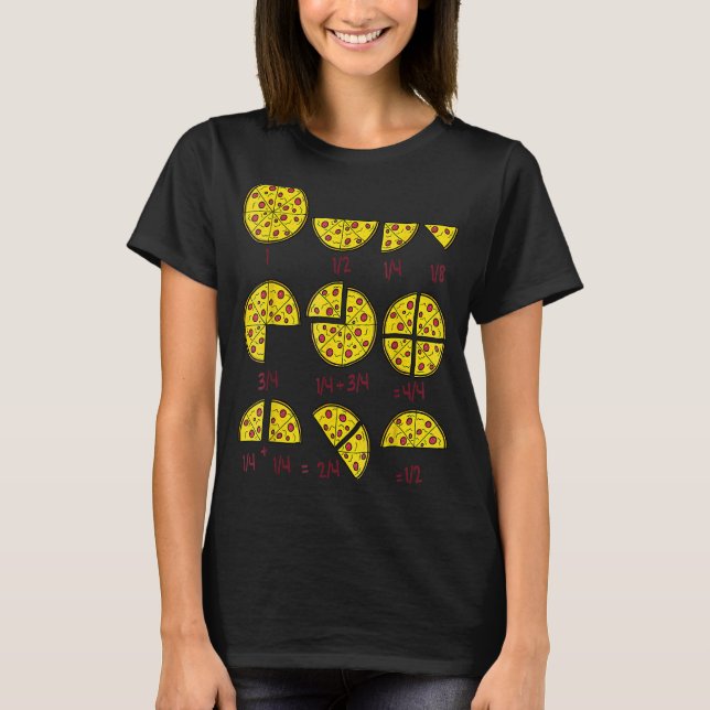T-shirt Pizza Salami Fractions mathématiques rapides Fract (Devant)