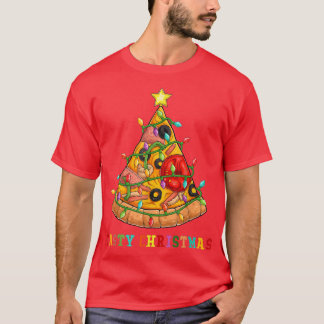 T-shirt Pizza savoureuse Arbre de Noël Nourriture amusante