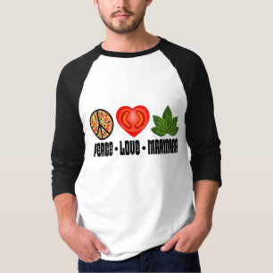 T-shirt Pizza signe de paix Tomato Coeur et Feuilles de ba