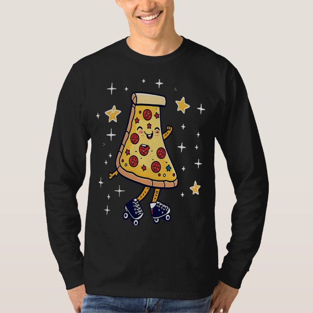 T-shirt Pizza Skater Roller Derby (Devant)