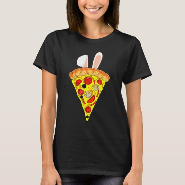 T-shirt Pizza Slice Bunny Oars Drôle Snack Nourriture Pour (Devant)