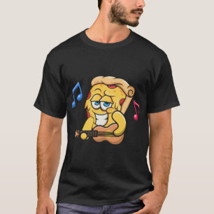 T-shirt Pizza Slice jouant Guitare, Basse Musique Rock Gui