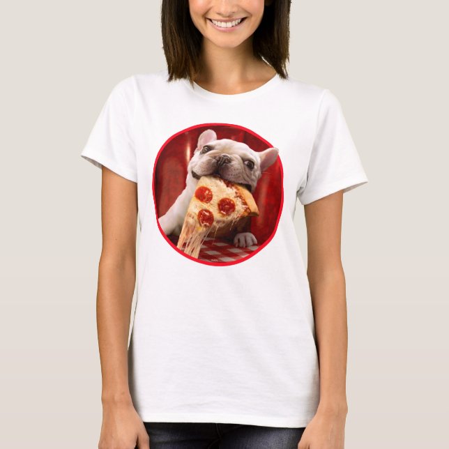 T-shirt Pizza Slice mangeur de chien (Devant)