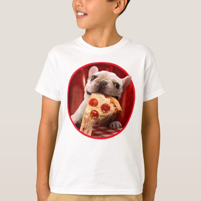 T-shirt Pizza Slice mangeur de chien (Devant)