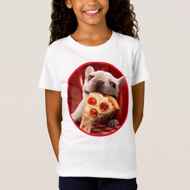 T-Shirt Pizza Slice mangeur de chien (Devant)