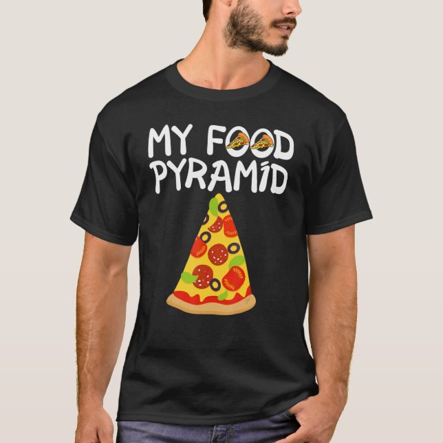 T-shirt Pizza Slice My Food Pyramid (Devant)