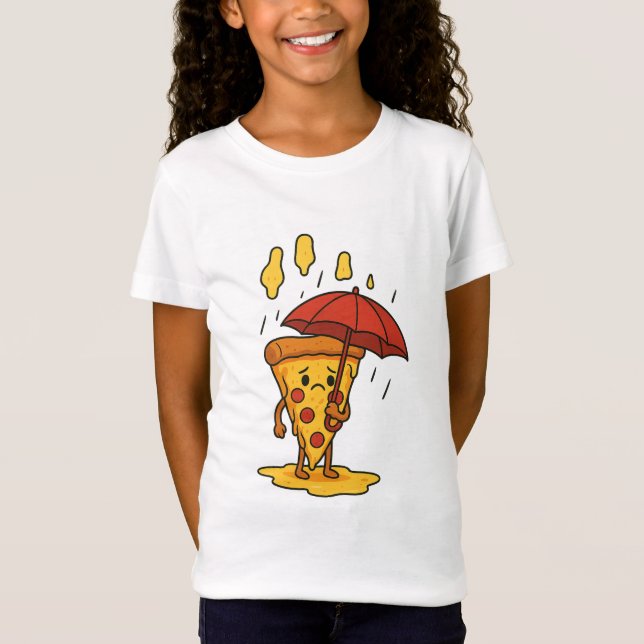 T-Shirt Pizza sous la pluie au fromage (Devant)