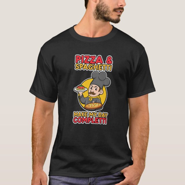 T-shirt Pizza Spaghetti Problèmes Forgetti Italien Che (Devant)