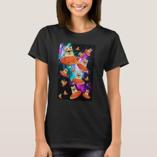 T-shirt Pizza spatiale Chat Astronaute Sarcasme Nourriture