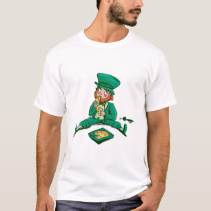 T-shirt pizza st patrick leprechaun