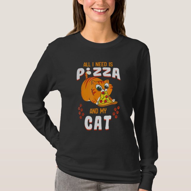 T-shirt Pizza Tee Pepperoni Slice Kitten (Devant)