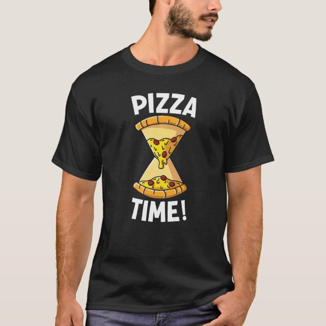 T-shirt Pizza Time Pizza Hourglass C'est Pizza Time (Devant)