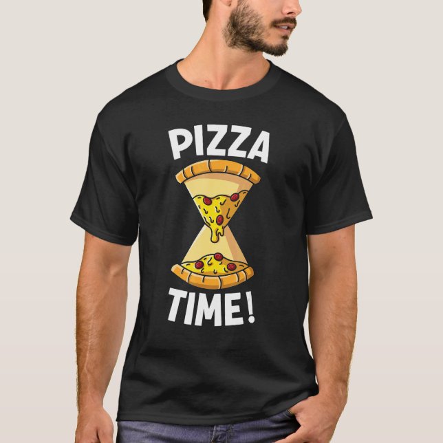 T-shirt Pizza Time Pizza Hourglass C'est Pizza Time (Devant)