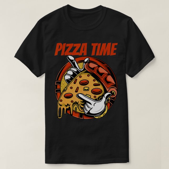 T-shirt Pizza Time Pizzeria Uniform571 (Design devant)