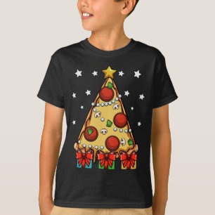 T-shirt Pizza Tree Lights Noël Avent Pizzeria Cheesy