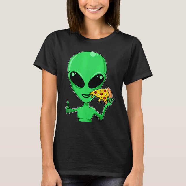 T-shirt Pizza Ufo, Chef Alien, Extraterrestre (Devant)