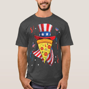 T-shirt Pizza Us Drapeau Casquette 4 juillet Garçons Fille