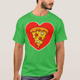 T-shirt Pizza Valentine's Day Coeur Fromage Tomate Drôle F