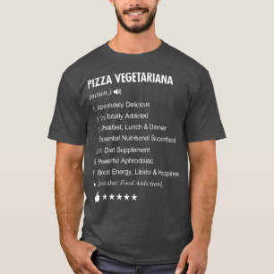 T-shirt Pizza Vegetariana Définition Signifiant Drôle