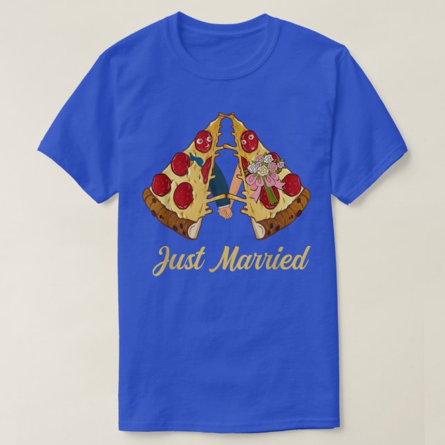 T-shirt Pizzaholic Pizzaholic Slice JustMarried  (Design devant)