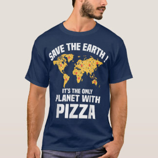 T-shirt Pizzas Salami Champignon Tomate Italie Rouge Blanc
