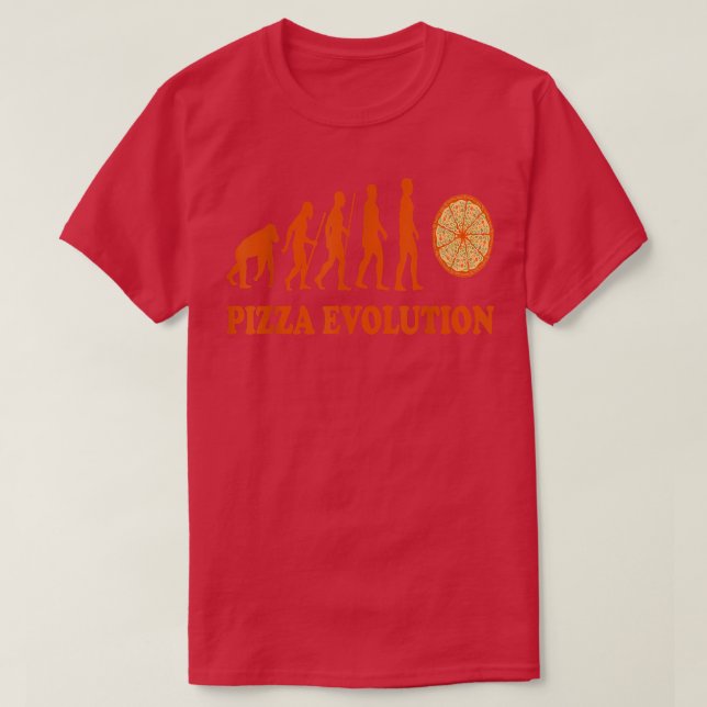 T-shirt Pizzas Salami Ham Mushroom Tomato Italy Red White  (Design devant)