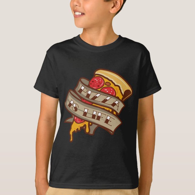 T-shirt Pizzeria Pizzeria Pizza Est La Vie Cuisine Italien (Devant)