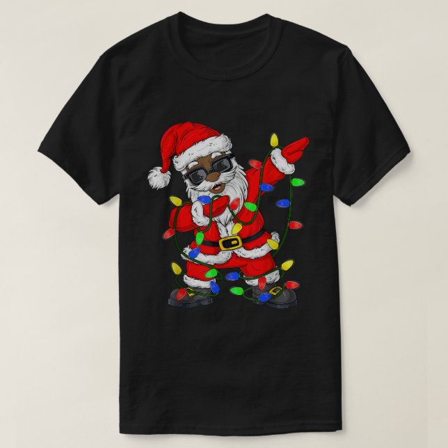 T-shirt Pjam Noir Africain-Père Noël (Design devant)