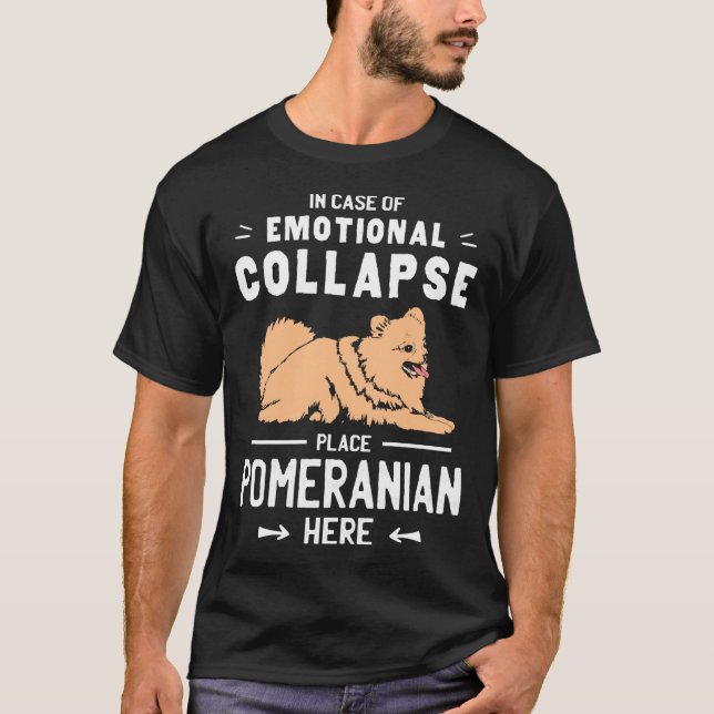 T-shirt Place Here Pomeranian Dwarf Spitz Dog Owner (Devant)