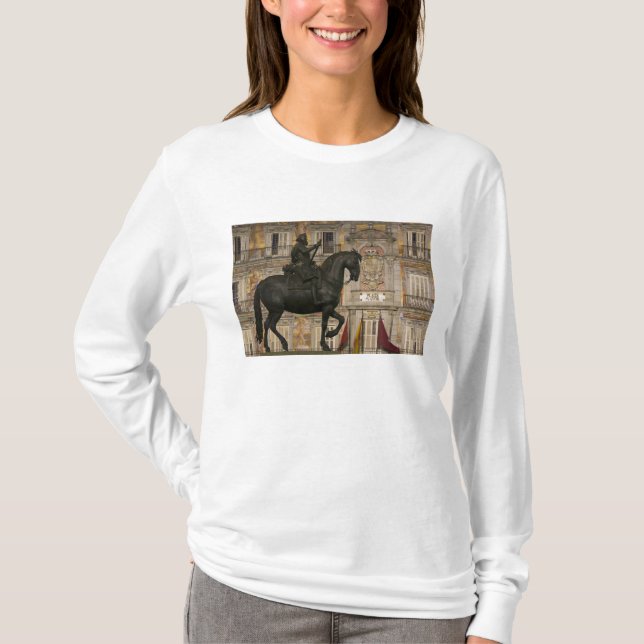 T-shirt Place Majeure avec statue de Philippe III, Madrid, (Devant)