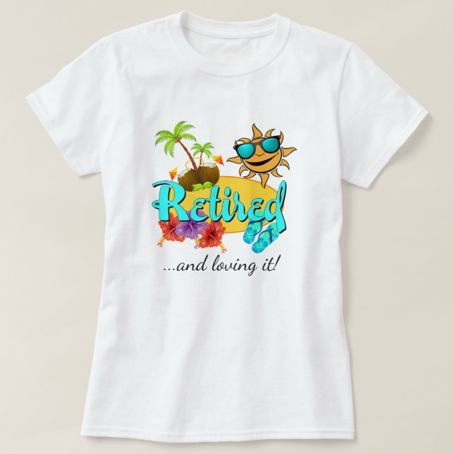 T-shirt Plage à la retraite (Design devant)