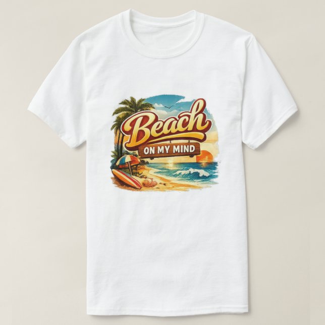 T-SHIRT PLAGE À L'ESPRIT (Design devant)