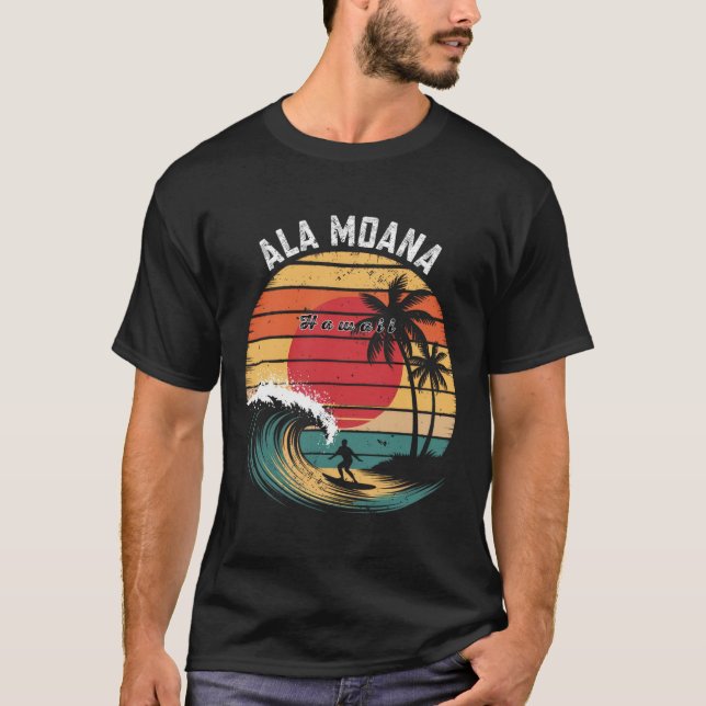 T-shirt Plage Ala Moana Hawaii Plage Surf (Devant)