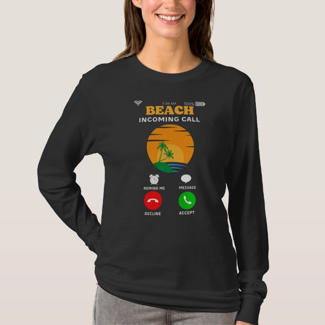 T-shirt Plage Appel entrant Vacances été Sunset Meme Co (Devant)