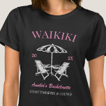 T-shirt Plage Bachelorette Filles Voyage Personnalisé<br><div class="desc">Faites un peu de plaisir à votre prochaine soirée de bachelorette avec ce magnifique jeu de maillots de plage personnalisés. Que vous fêtiez un voyage à la plage, des vacances pour les filles ou des vacances pour les meilleurs amis, ces t-shirts personnalisés pour les fêtes de bachelorette de plage sont...</div>
