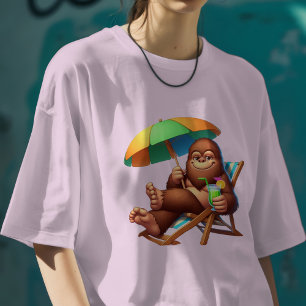 T-shirt Plage Bigfoot détendue drôle d'été Sasquatch