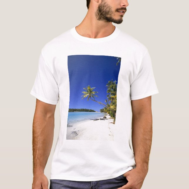 T-shirt Plage bordée de palmiers Îles Cook (Devant)