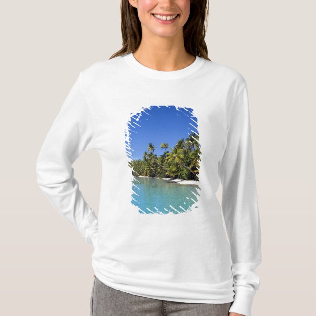 T-shirt Plage bordée de palmiers Îles Cook 2 (Devant)