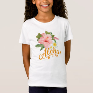T-Shirt Plage branchée Aloha Girl Hibiscus Beach