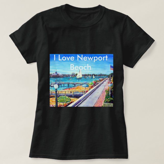 T-shirt Plage CA de Newport d'île de Balboa (Design devant)