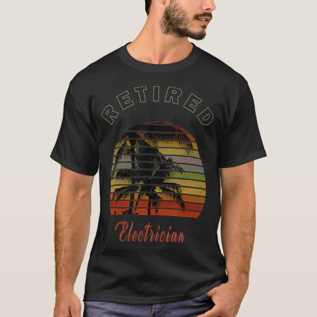 T-shirt Plage cadeau de retraite pour électricien retraité (Devant)