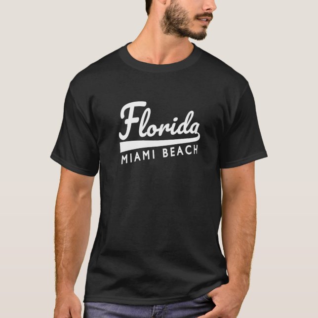 T-shirt Plage Classique Miami Beach Fl Styled Throwback Mi (Devant)