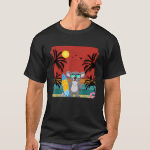 T-shirt Plage Cocotier Arbre Rétro Graphisme Koala Lover S