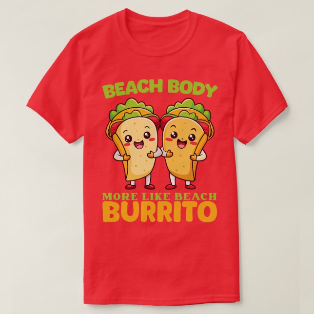 T-shirt plage corps plus comme plage burrito (Design devant)