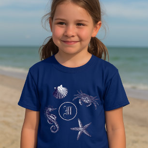 T-shirt Plage côtière Hippocampe de mer Crapet de mer Mono