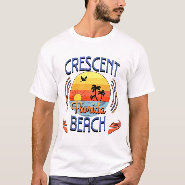 T-shirt Plage Crescent, Californie (Devant)