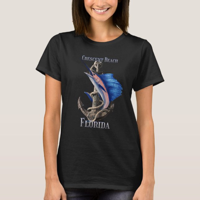 T-shirt Plage Crescent Floride Espadon Marlin Poisson Océa (Devant)