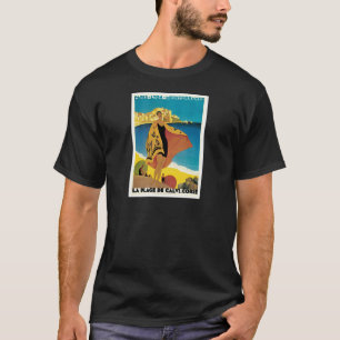 T-shirt Plage De affiche vintage de voyage de Calvi,
