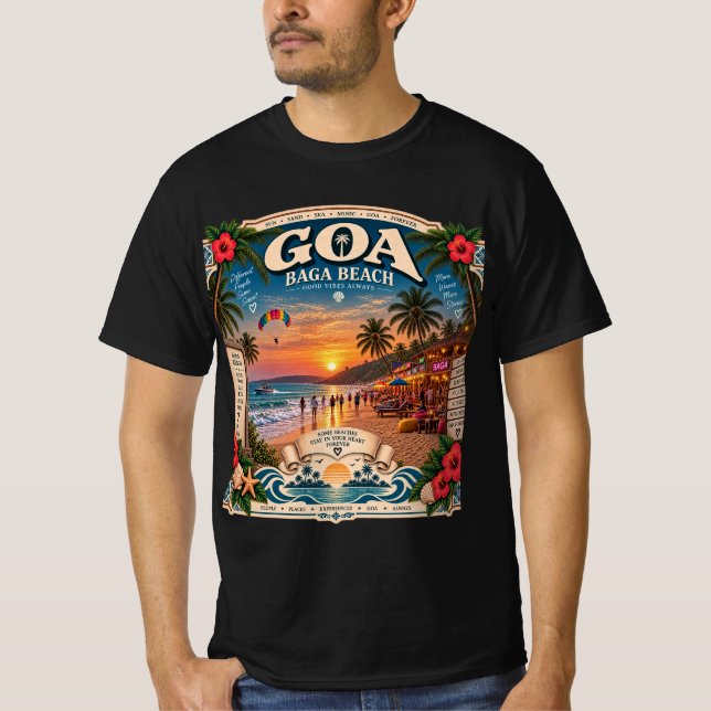 T-shirt Plage de Baga — Soleil, Sable et Âme 🏖️ (Devant)